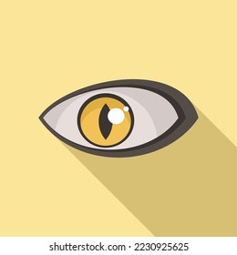 Reptile eye icon flat vector. Look view. Human optical