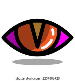 reptile eye simple logo with bright color