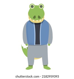 Reptile Gator Icon Cartoon Vector. Cute Crocodile. Baby Jungle