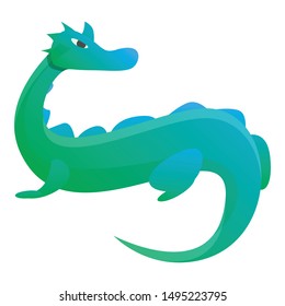 Reptile green dragon icon. Cartoon of reptile green dragon vector icon for web design isolated on white background
