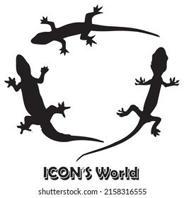 Reptile icon set. Reptile silhouette. Vector illustration eps10.