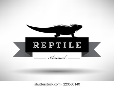 Reptile Icon with Typographic Design