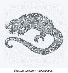 
Reptile Mandala. Vintage decorative elements. Oriental pattern, vector illustration.