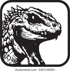 reptile predator dinosaur lineart graphic