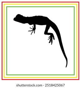 Diseño de Vector de silueta de reptil en negro