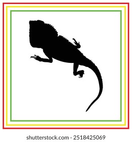 Diseño de Vector de silueta de reptil en negro