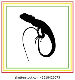 Diseño de Vector de silueta de reptil en negro