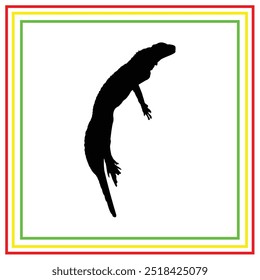 Diseño de Vector de silueta de reptil en negro