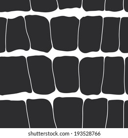 Reptile skin seamless pattern black spots on a white background. vector