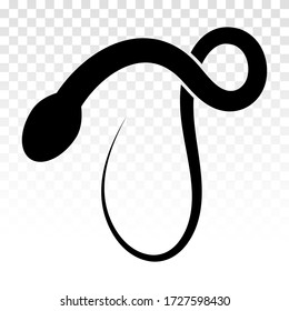 Reptile snake or serpent flat icon for animal apps and websites