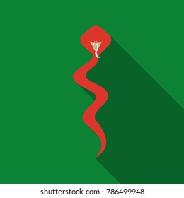Reptile snake or serpent flat icon for animal apps and websites