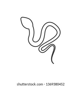 Reptile Snake or Serpent Flat Vector Icon for Wildlife Apps and Websites.