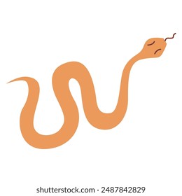 Reptile symbol.Snake icon.Vector flat illustration.