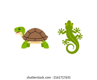 Reptile Vector Emoji Set Illustrations. Reptile Emoticons