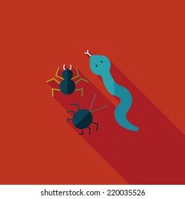 Reptiles flat icon with long shadow,eps10