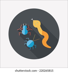 Reptiles flat icon with long shadow,eps10