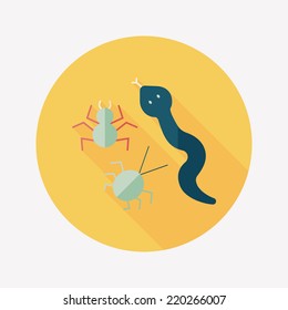 Reptiles flat icon with long shadow,eps10