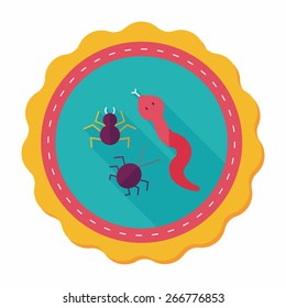 Reptiles flat icon with long shadow,eps10