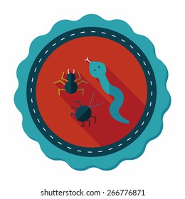 Reptiles flat icon with long shadow,eps10