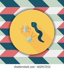 Reptiles flat icon with long shadow,eps10