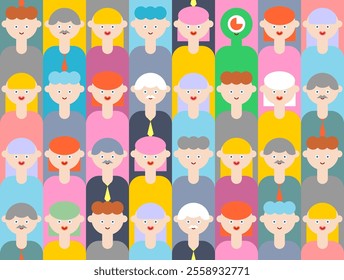 Reptilians and people Pattern seamless. Green alien and ordinary people Background