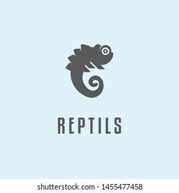 Reptils Chemeleon Logo Design Vector 