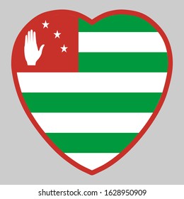 Republic Of Abkhazia Flag In Heart Shape Vector