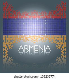 Republic of Armenia flag from square blocks, vector
