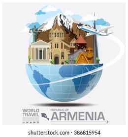 Republic Of Armenia Landmark Global Travel And Journey Infographic Vector Design Template