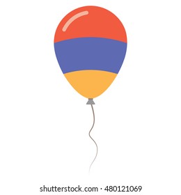 Republic of Armenia national colors isolated balloon on white background. Independence day patriotic poster. Flat style National day vector illustration.