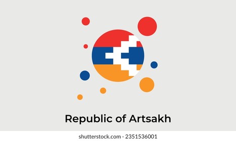 Republik Artsakh Blase Kreis rund Form Symbol bunte Vektorgrafik
