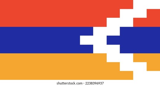 Republic of Artsakh flag. Correct colors and proportions. National flag of the Republic of Artsakh. Nagorno Karabakh Republic flag.