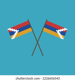 Republic of Artsakh flag icon in flat design. Independence day or National day holiday concept.