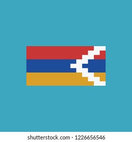 Republic of Artsakh flag icon in flat design. Independence day or National day holiday concept.