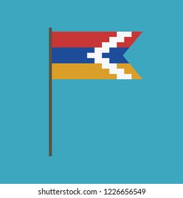 Republic of Artsakh flag icon in flat design. Independence day or National day holiday concept.