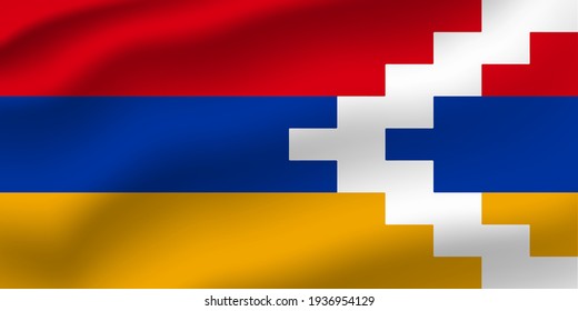 Republic of Artsakh waving flag vector editable