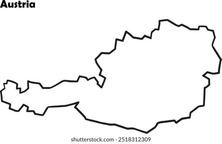 Republic of Austria map simple outline.