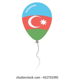 Republic of Azerbaijan national colors isolated baloon on white background. Independence day patriotic poster. Flat style flag balloon. National day vector illustration.