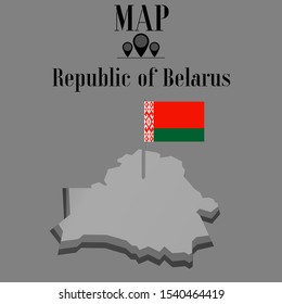 Republic of Belarus Minsk outline world map silhouette vector illustration, creative design background, national country flag, design element, symbols from countries all continents set. 