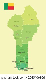 Republic of Benin regions map. Vector illustration