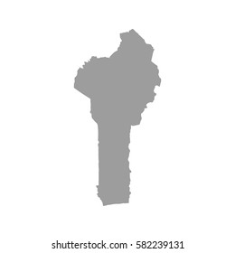 Republic of Beninmap in gray on a white background