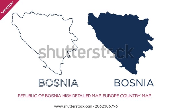 Republic Bosnia Highly Detailed Maps European Stock Vector Royalty   Republic Bosnia Highly Detailed Maps 600w 2062306796 