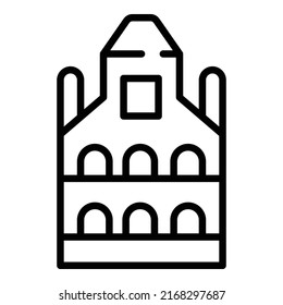 Vector de contorno de icono de construcción de República. Mapa eslovaco. Historia antigua