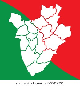 Republic of Burundi vector map silhouette illustration