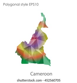 Republic of Cameroon map in geometric polygonal style.Abstract gems triangle,modern design background.Vector illustration EPS10