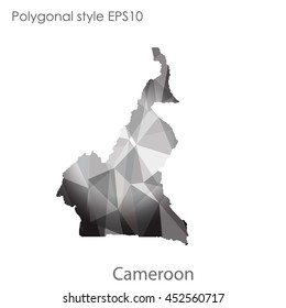 Republic of Cameroon map in geometric polygonal style.Abstract gems triangle,modern design background.Vector illustration EPS10