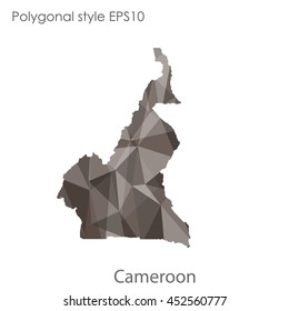Republic of Cameroon map in geometric polygonal style.Abstract gems triangle,modern design background.Vector illustration EPS10