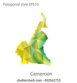 Republic of Cameroon map in geometric polygonal style.Abstract gems triangle,modern design background.Vector illustration EPS10