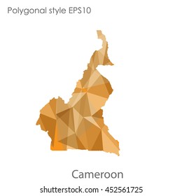 Republic of Cameroon map in geometric polygonal style.Abstract gems triangle,modern design background.Vector illustration EPS10