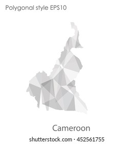 Republic of Cameroon map in geometric polygonal style.Abstract gems triangle,modern design background.Vector illustration EPS10
